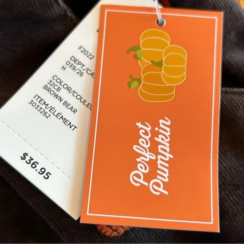 NWT Gymboree Girl’s Size 12 Embroidered Corduroy Skort Skort Lil Pumpkin Brown